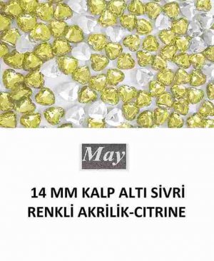 14 MM KALP ALTI SİVRİ RENKLİ AKRİLİK-CITRINE