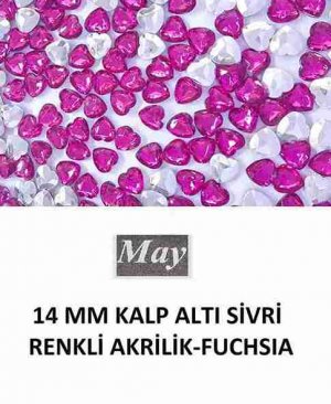 14 MM KALP ALTI SİVRİ RENKLİ AKRİLİK-FUCHSIA