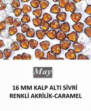 16 MM KALP ALTI SİVRİ RENKLİ AKRİLİK-CARAMEL