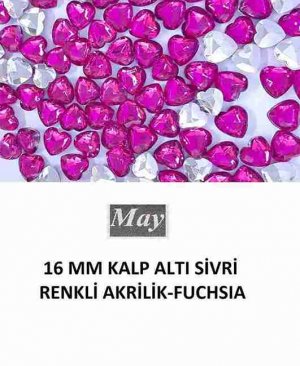 16 MM KALP ALTI SİVRİ RENKLİ AKRİLİK-FUCHSIA