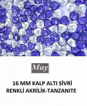 16 MM KALP ALTI SİVRİ RENKLİ AKRİLİK-TANZANITE