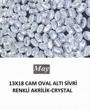 13X18 OVAL ALTI SİVRİ RENKLİ AKRİLİK-CRYSTAL