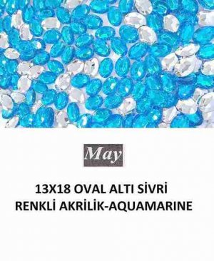 13X18 OVAL ALTI SİVRİ RENKLİ AKRİLİK-AQUAMARINE