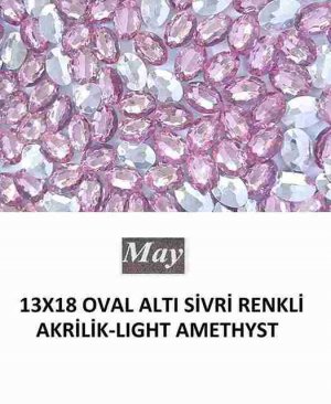 13X18 OVAL ALTI SİVRİ RENKLİ AKRİLİK-LIGHT AMETHYST