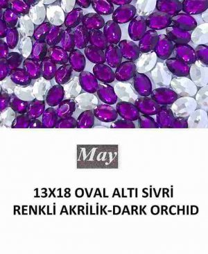 13X18 OVAL ALTI SİVRİ RENKLİ AKRİLİK-DARK ORCHID