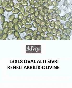 13X18 OVAL ALTI SİVRİ RENKLİ AKRİLİK-OLIVINE