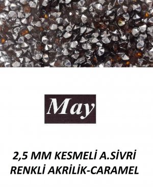 2,5 MM KESMELİ ALTI SİVRİ RENKLİ AKRİLİK-CARAMEL