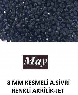 8 MM KESMELİ ALTI SİVRİ RENKLİ AKRİLİK-JET