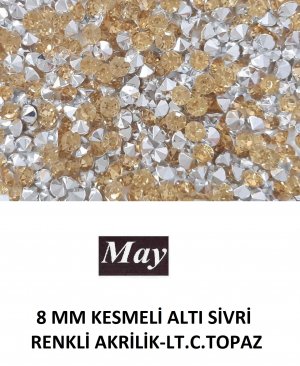 8 MM KESMELİ ALTI SİVRİ RENKLİ AKRİLİK-LT.C.TOPAZ
