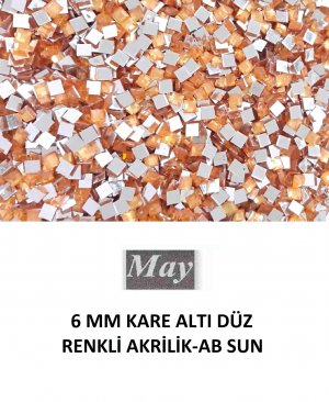 6 MM KARE ALTI DÜZ RENKLİ AKRİLİK-AB SUN