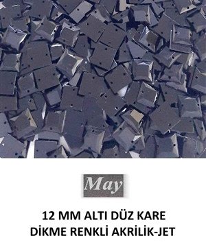 12 MM ALTI DÜZ KARE DİKME RENKLİ AKRİLİK-JET