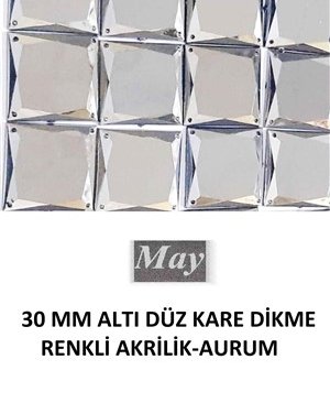 30 MM ALTI DÜZ KARE DİKME RENKLİ AKRİLİK-AURUM