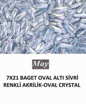 7X21 BAGET OVAL ALTI SİVRİ RENKLİ AKRİLİK-OVAL CRYSTAL