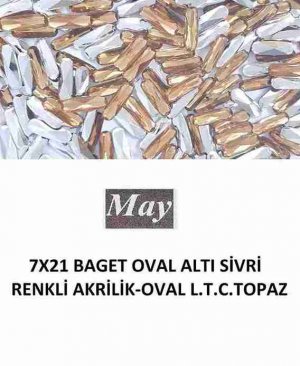 7X21 BAGET OVAL ALTI SİVRİ RENKLİ AKRİLİK-OVAL LT.COLORADO TOPAZ