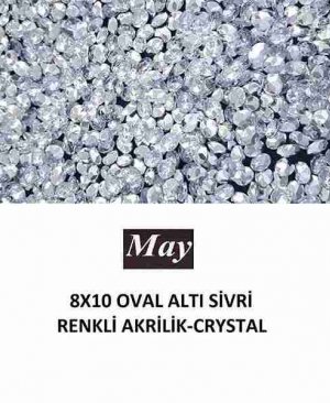 8X10 OVAL ALTI SİVRİ RENKLİ AKRİLİK-CRYSTAL