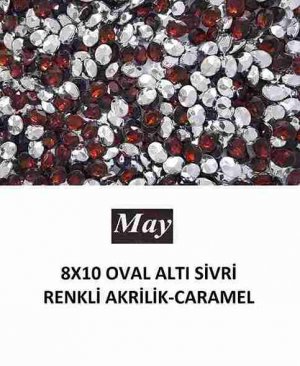 8X10 OVAL ALTI SİVRİ RENKLİ AKRİLİK-CARAMEL