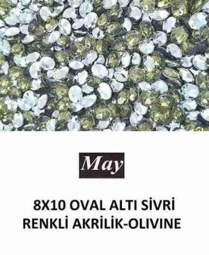 8X10 OVAL ALTI SİVRİ RENKLİ AKRİLİK-OLIVINE