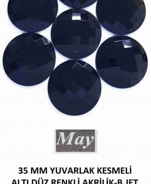 35 MM YUVARLAK KESMELİ ALTI DÜZ RENKLİ AKRİLİK-B.JET