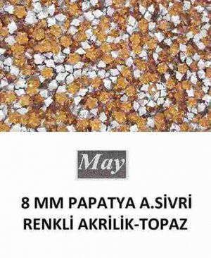 8 MM PAPATYA ALTI SİVRİ RENKLİ AKRİLİK-TOPAZ