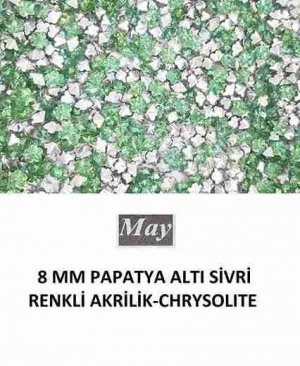 8 MM PAPATYA ALTI SİVRİ RENKLİ AKRİLİK-CHRYSOLITE
