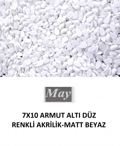 7X10 ARMUT ALTI DÜZ RENKLİ AKRİLİK-MATT BEYAZ