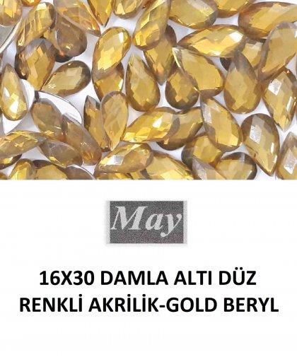 16X30 DAMLA ALTI DÜZ RENKLİ AKRİLİK-GOLD BERYL
